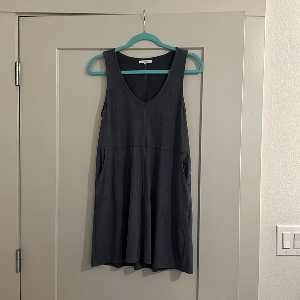 Blue suede z supply dress with pockets